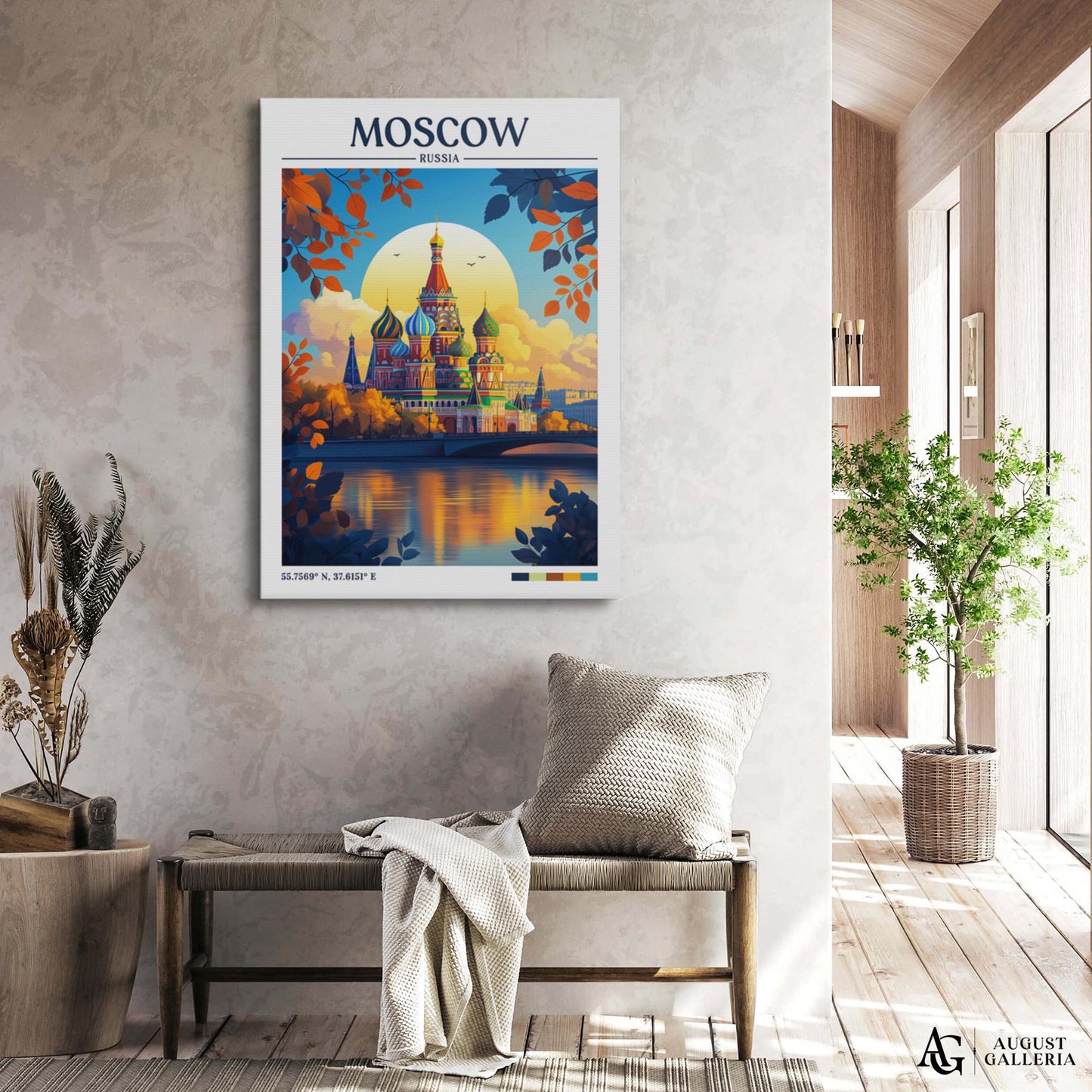 Moscow Russia Retro Travel Print
