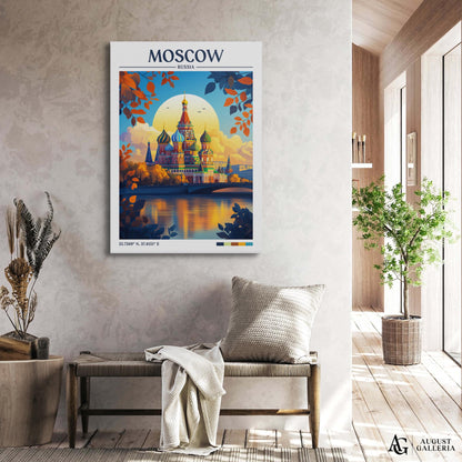Moscow Russia Retro Travel Print