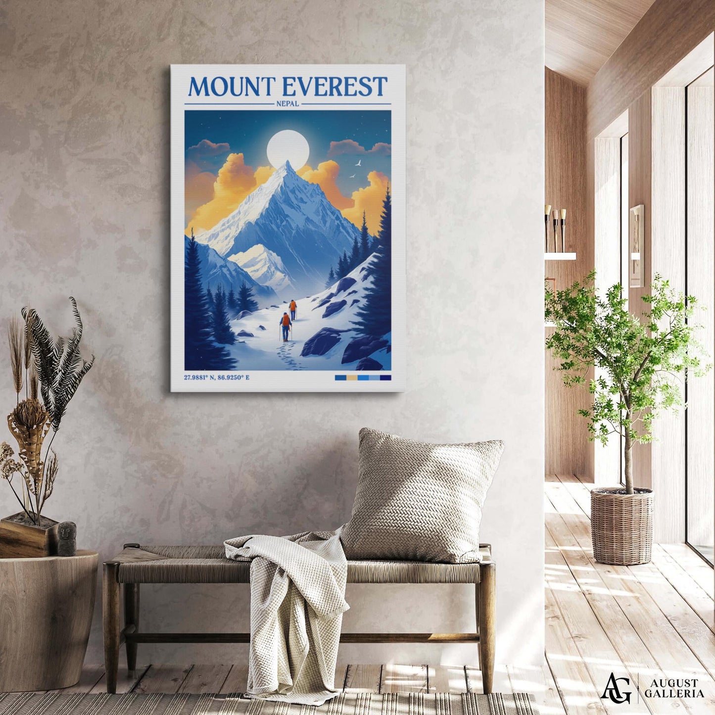 Mount Everest Retro Travel Print