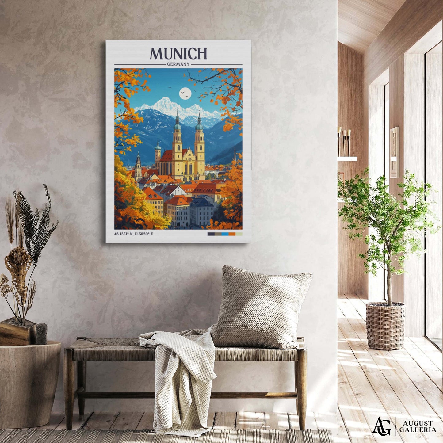 Munich Germany Retro Travel Print