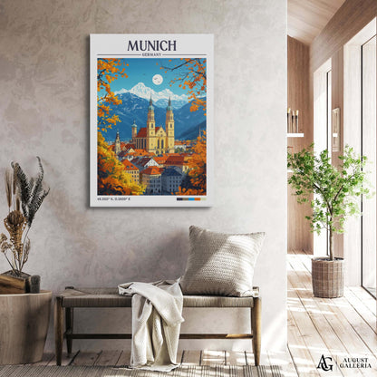 Munich Germany Retro Travel Print