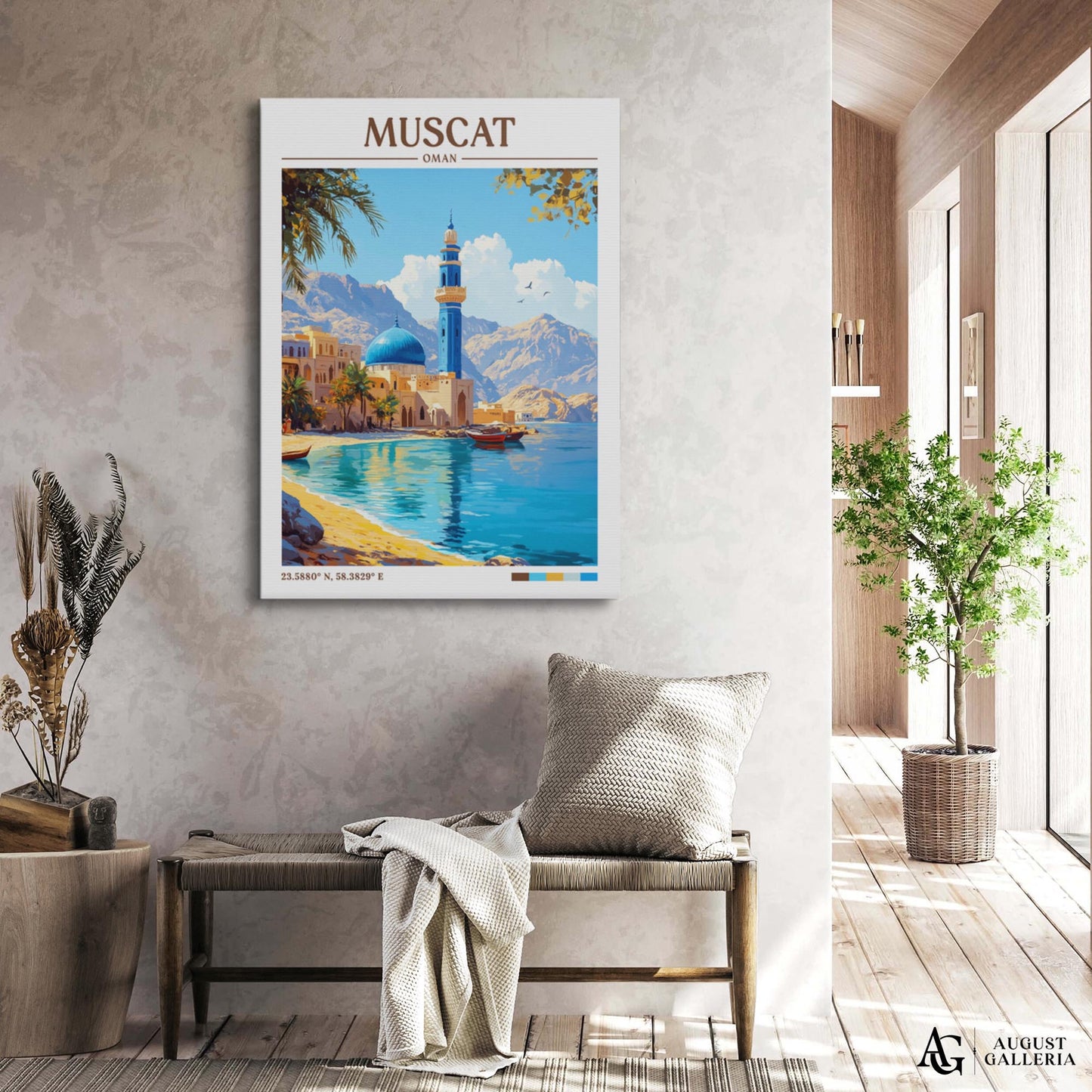 Muscat Oman Retro Travel Print