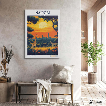 Nairobi Kenya Retro Travel Print