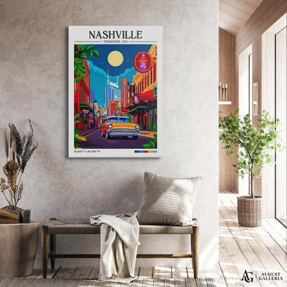 Nashville Tennessee Retro Travel Print