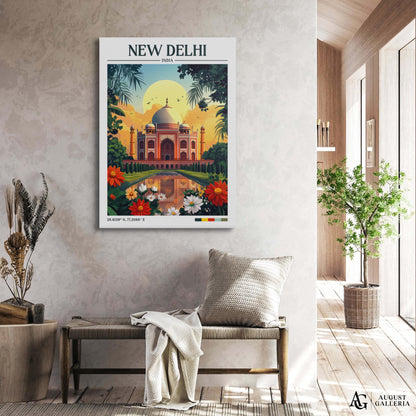New Delhi Retro Travel Print