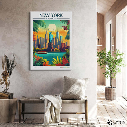 New York Retro Travel Print