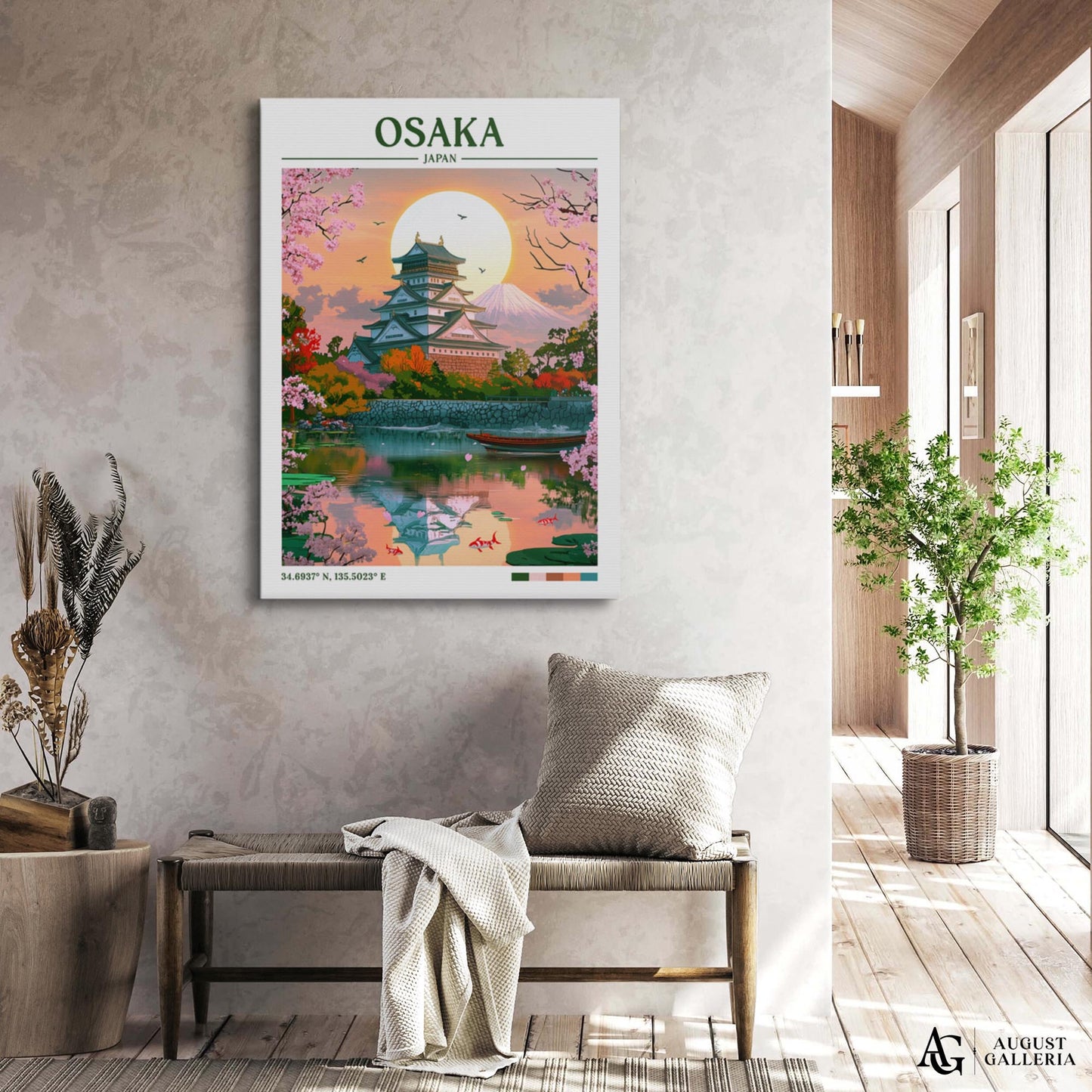 Osaka Japan Retro Travel Print