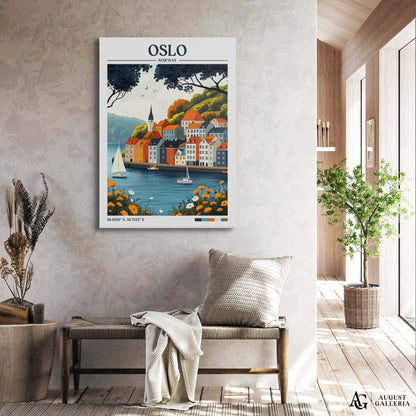Oslo Norway Retro Travel Print