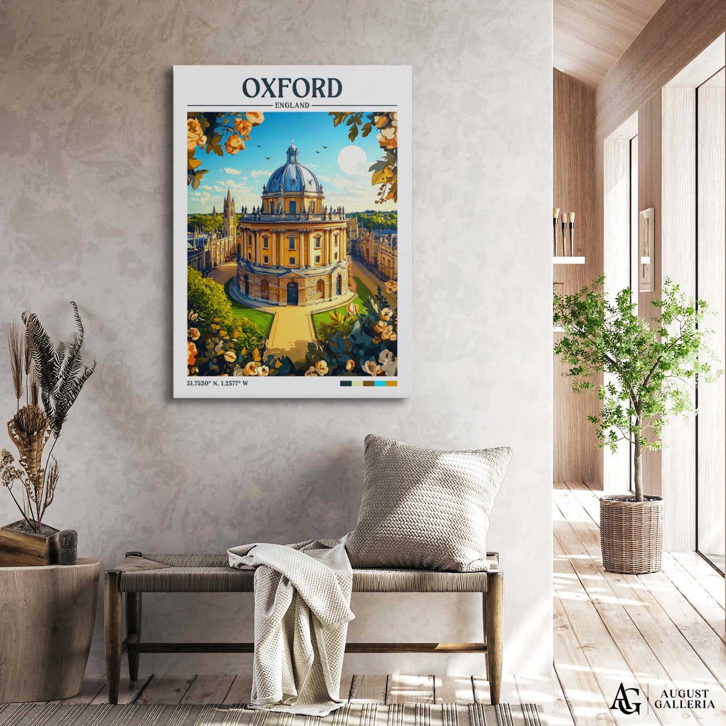 Oxford England Retro Travel Print