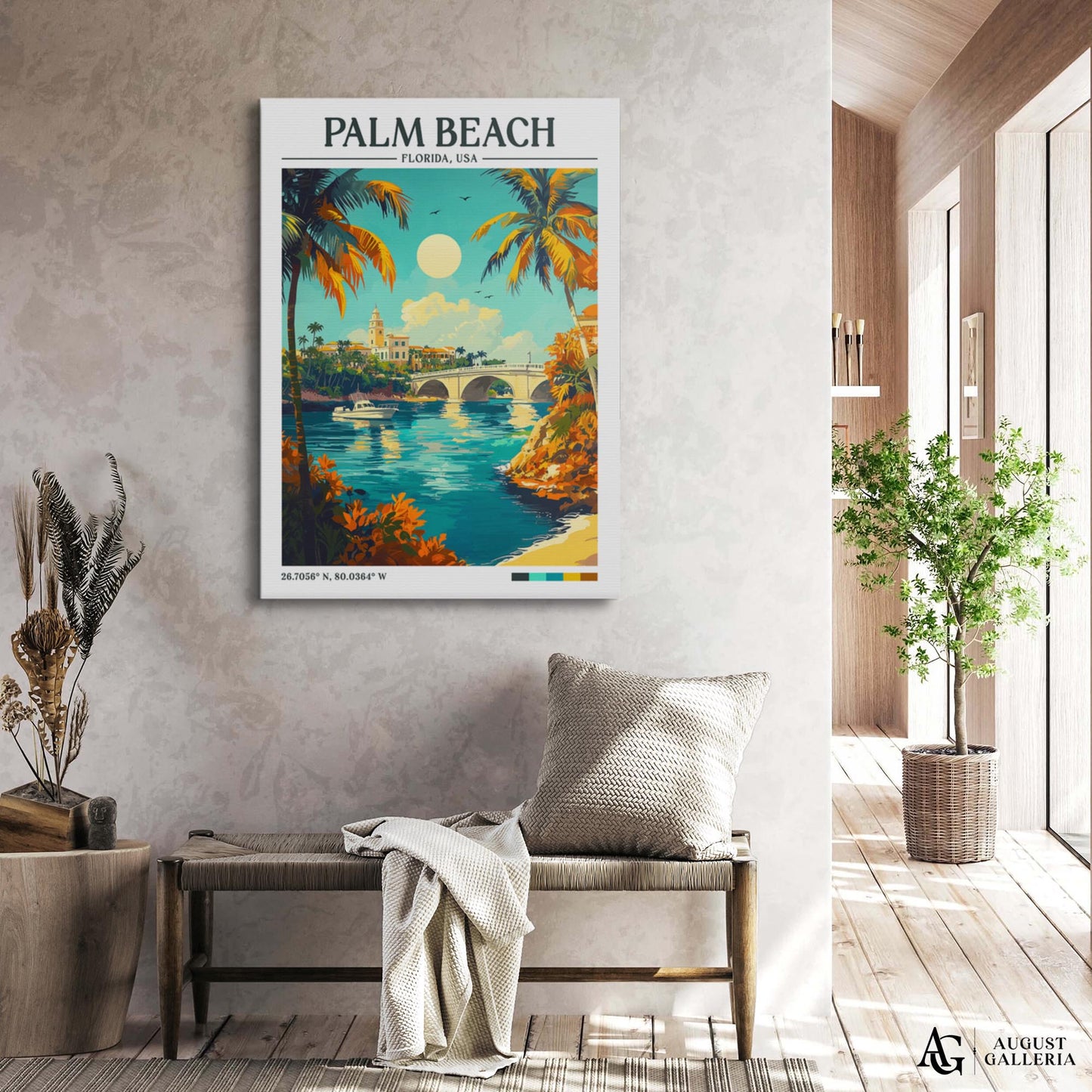Palm Beach Florida Retro Travel Print