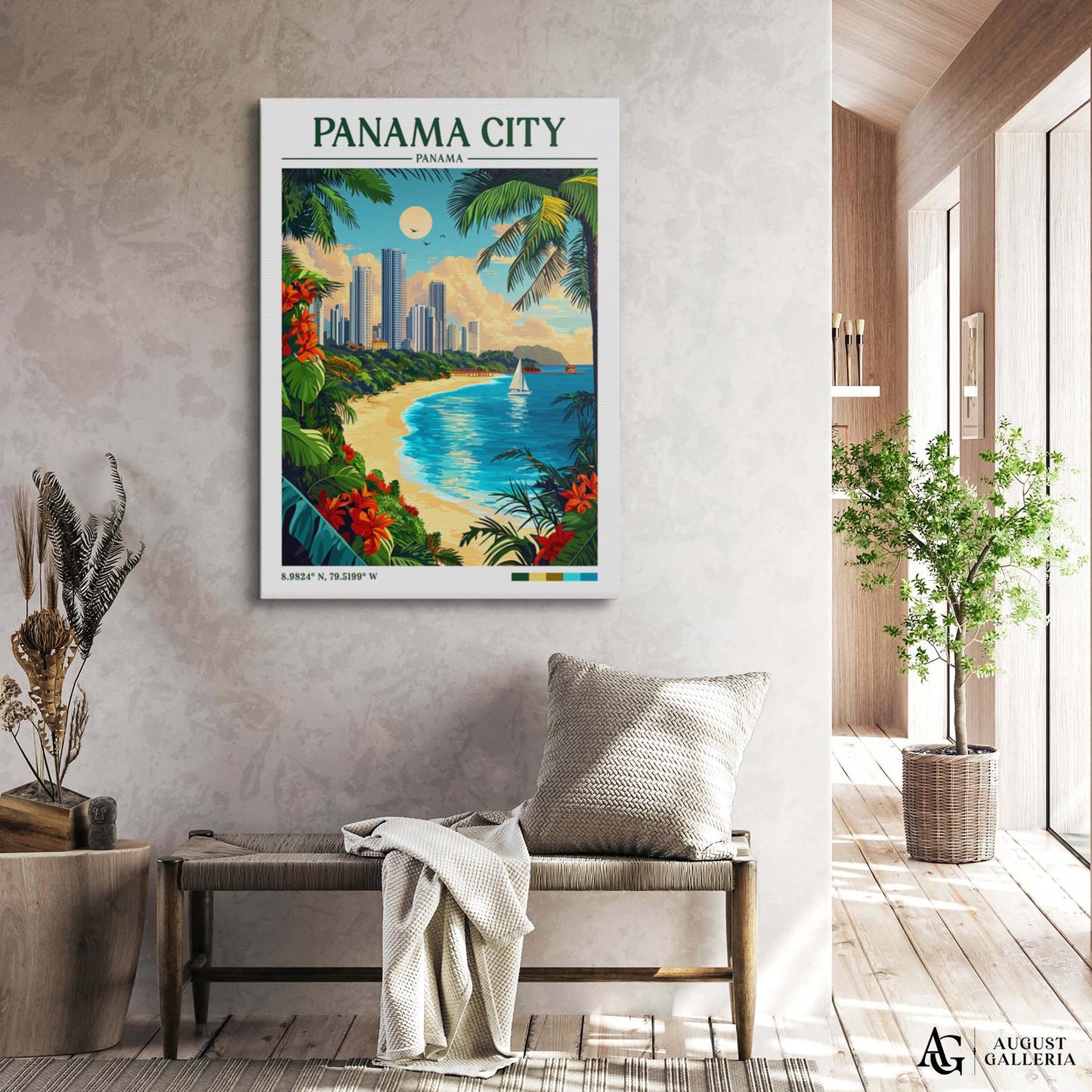 Panama City Retro Travel Print