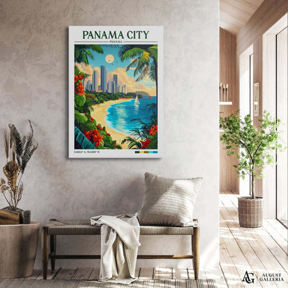 Panama City Retro Travel Print