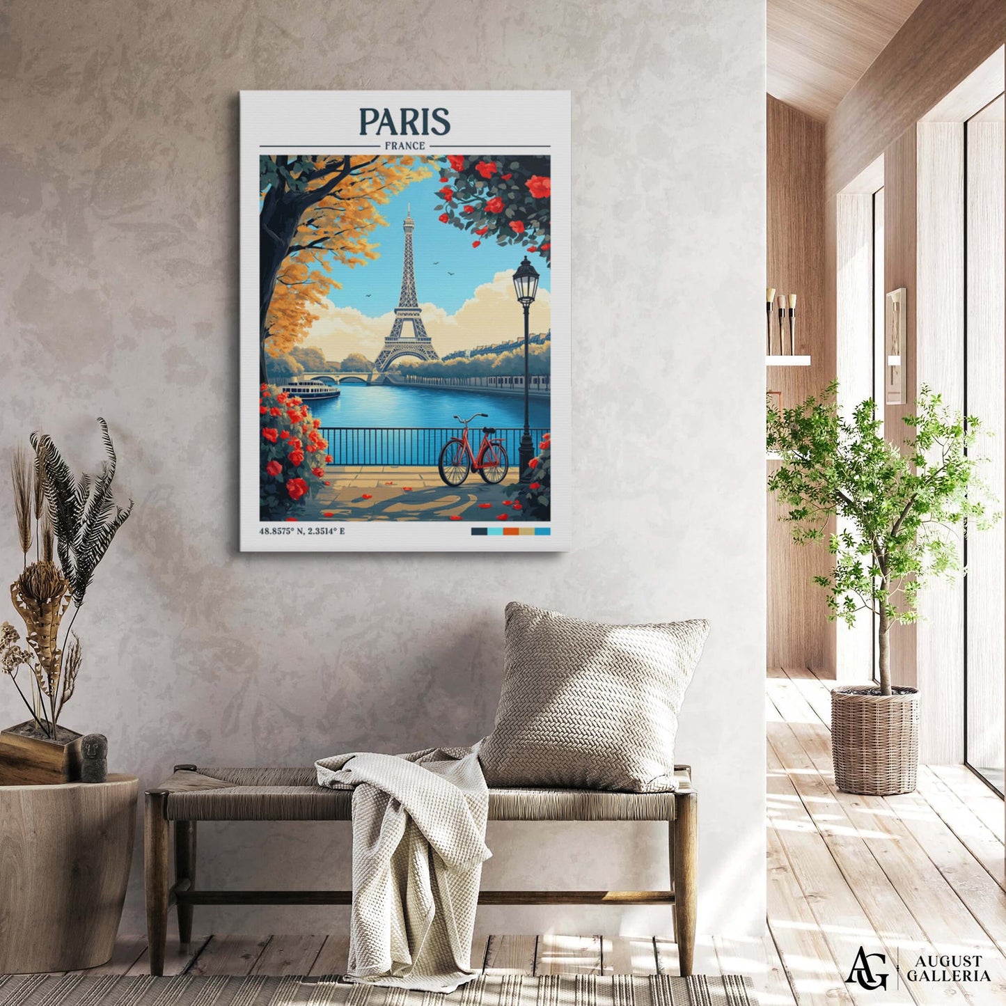 Paris France Retro Travel Print