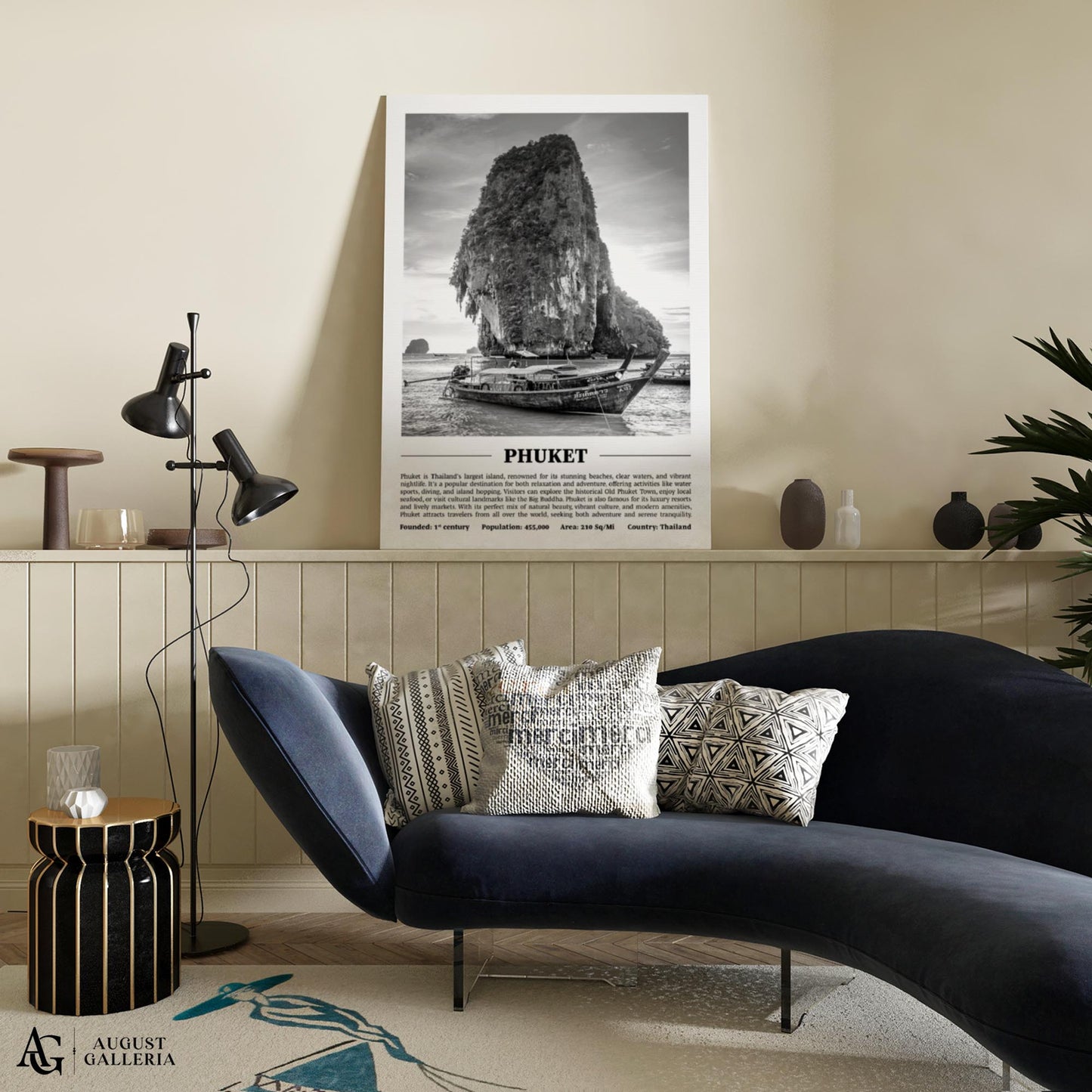 Phuket Black & White City Print