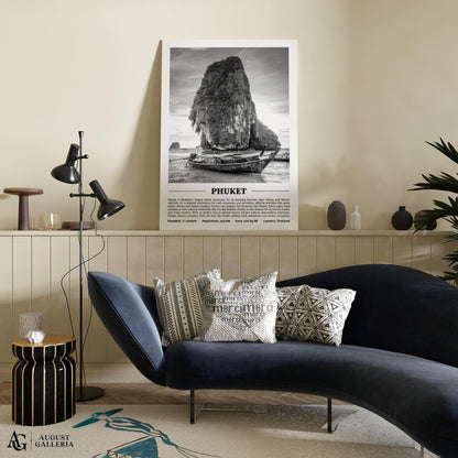 Phuket Black & White City Print