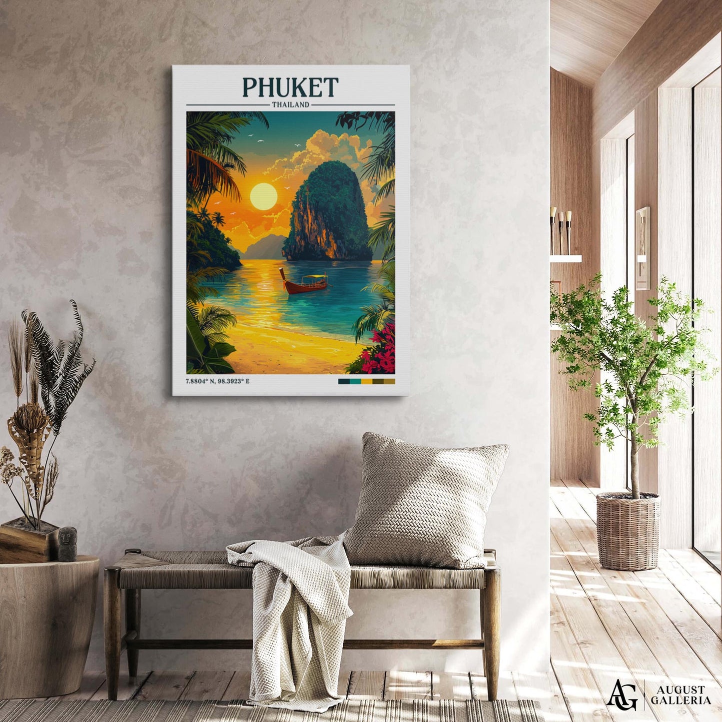 Phuket Thailand Retro Travel Print