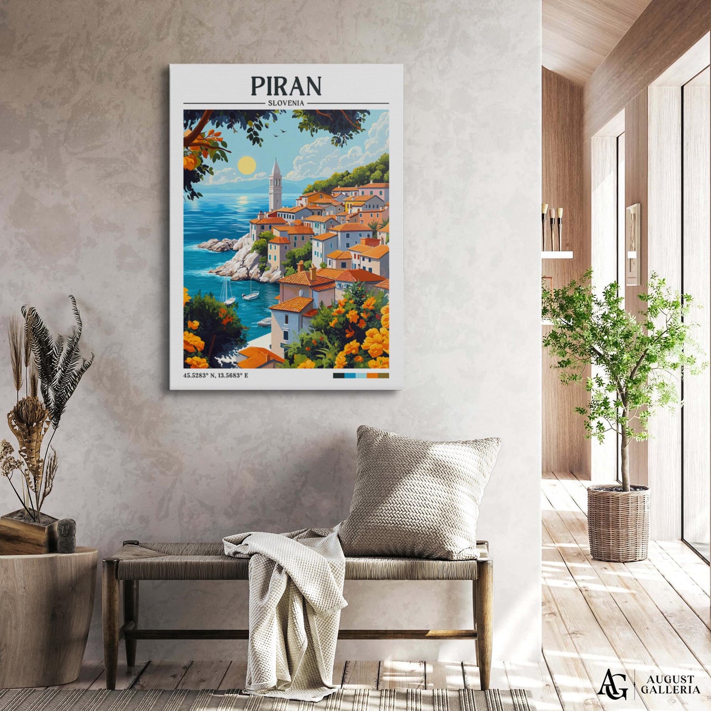 Piran Slovenia Retro Travel Print