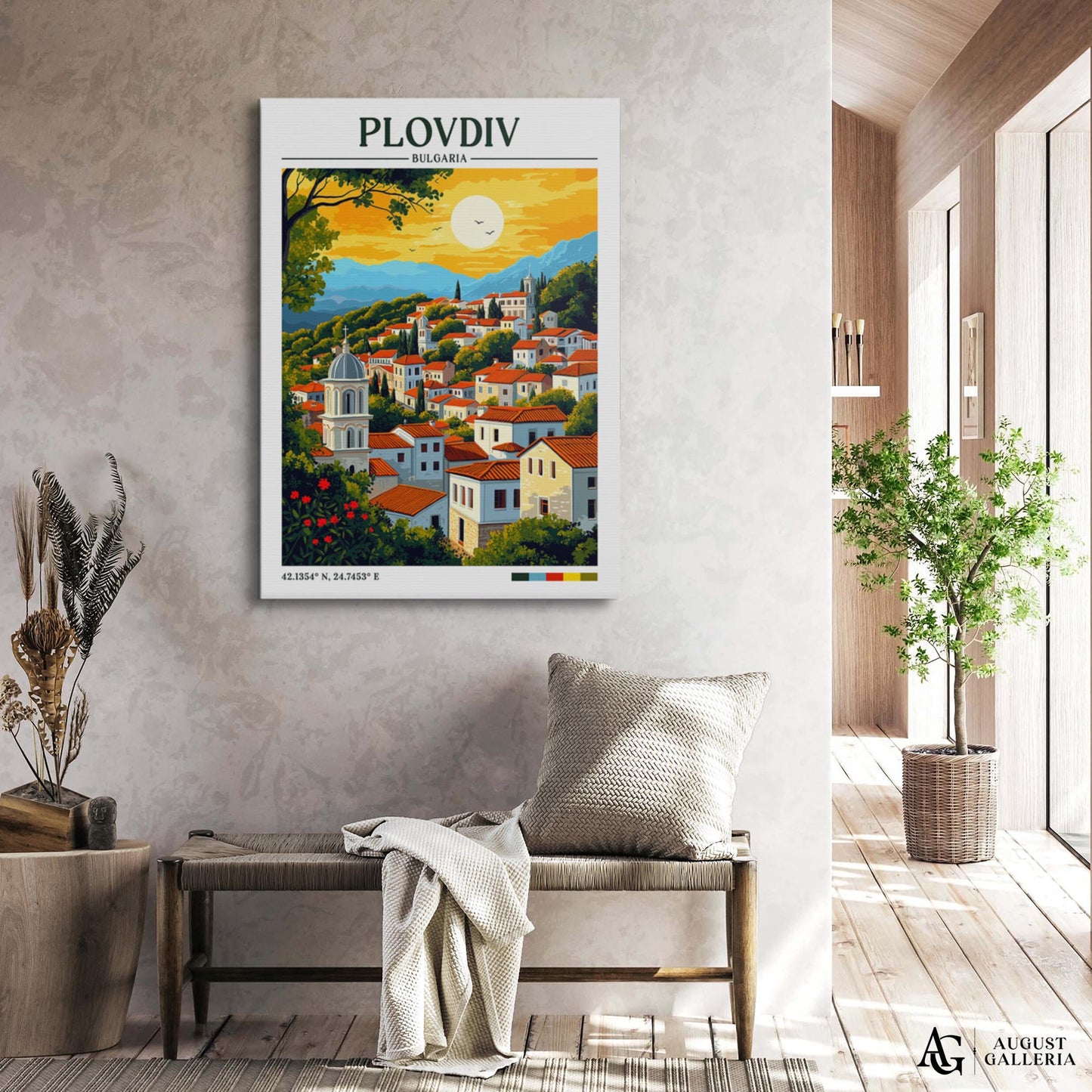 Plovdiv Bulgaria Retro Travel Print