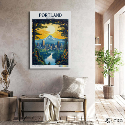 Portland Oregon Retro Travel Print