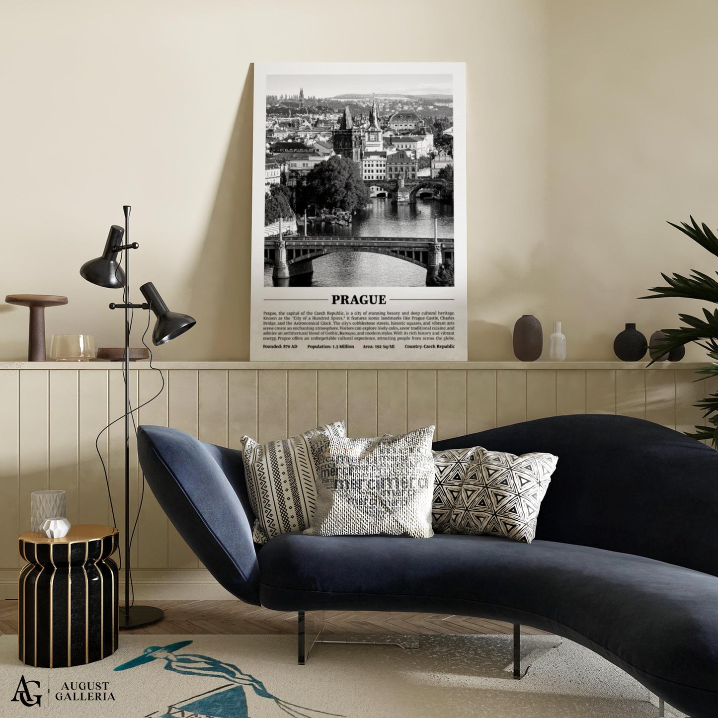 Prague Black & White City Print