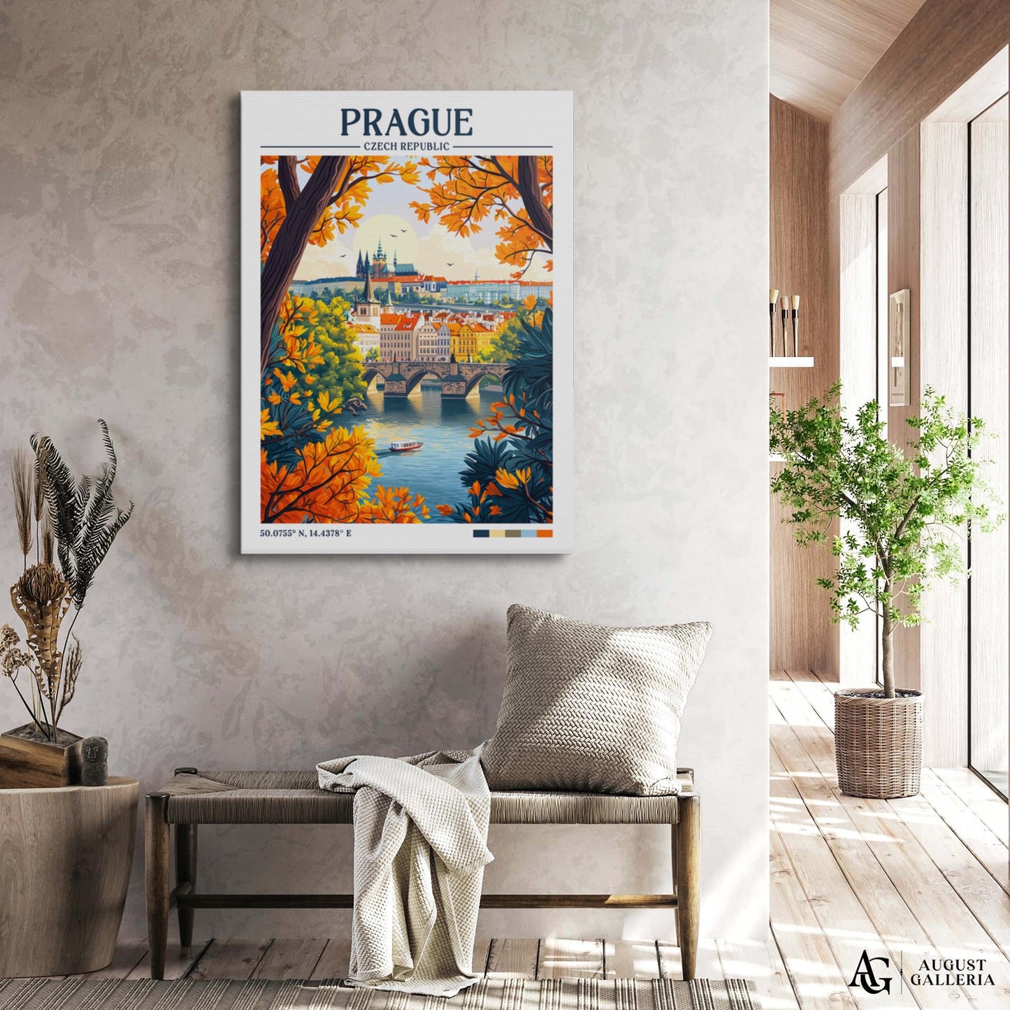 Prague Retro Travel Print