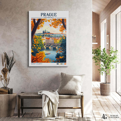 Prague Retro Travel Print