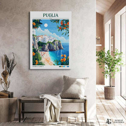 Puglia Italy Retro Travel Print