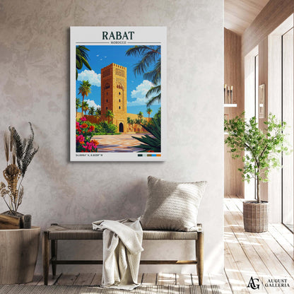 Rabat Morocco Retro Travel Print