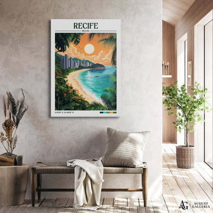 Recife Brazil Retro Travel Print