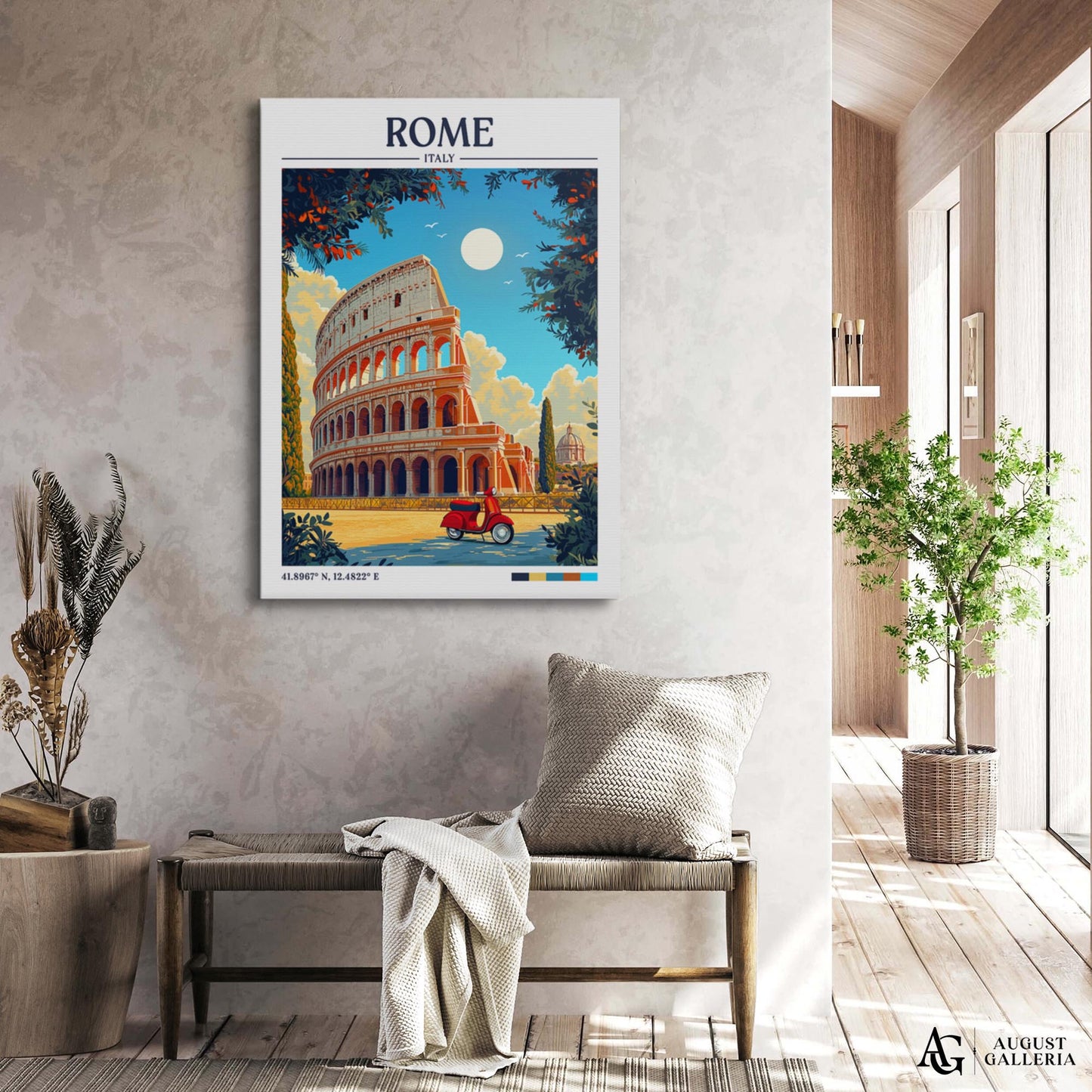 Rome Italy Retro Travel Print