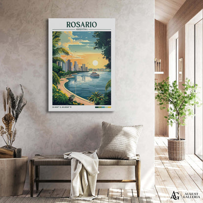 Rosario Argentina Retro Travel Print