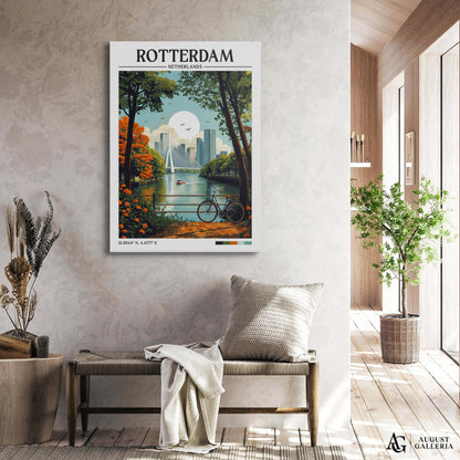 Rotterdam Netherlands Retro Travel Print