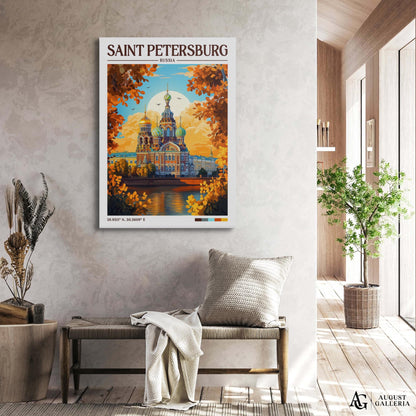 Saint Petersburg Retro Travel Print