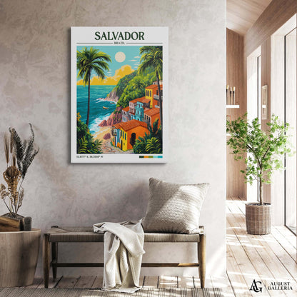 Salvador Brazil Retro Travel Print