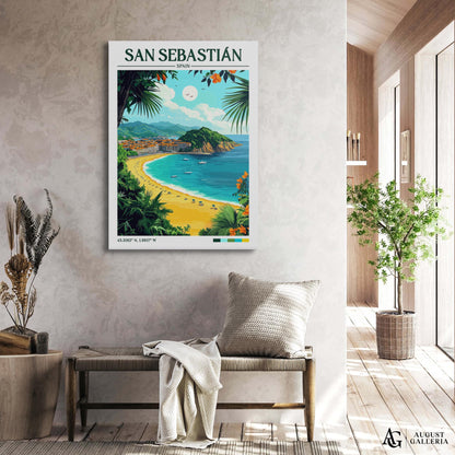 San Sebastián Retro Travel Print