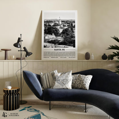 Santa Fe Black & White City Print