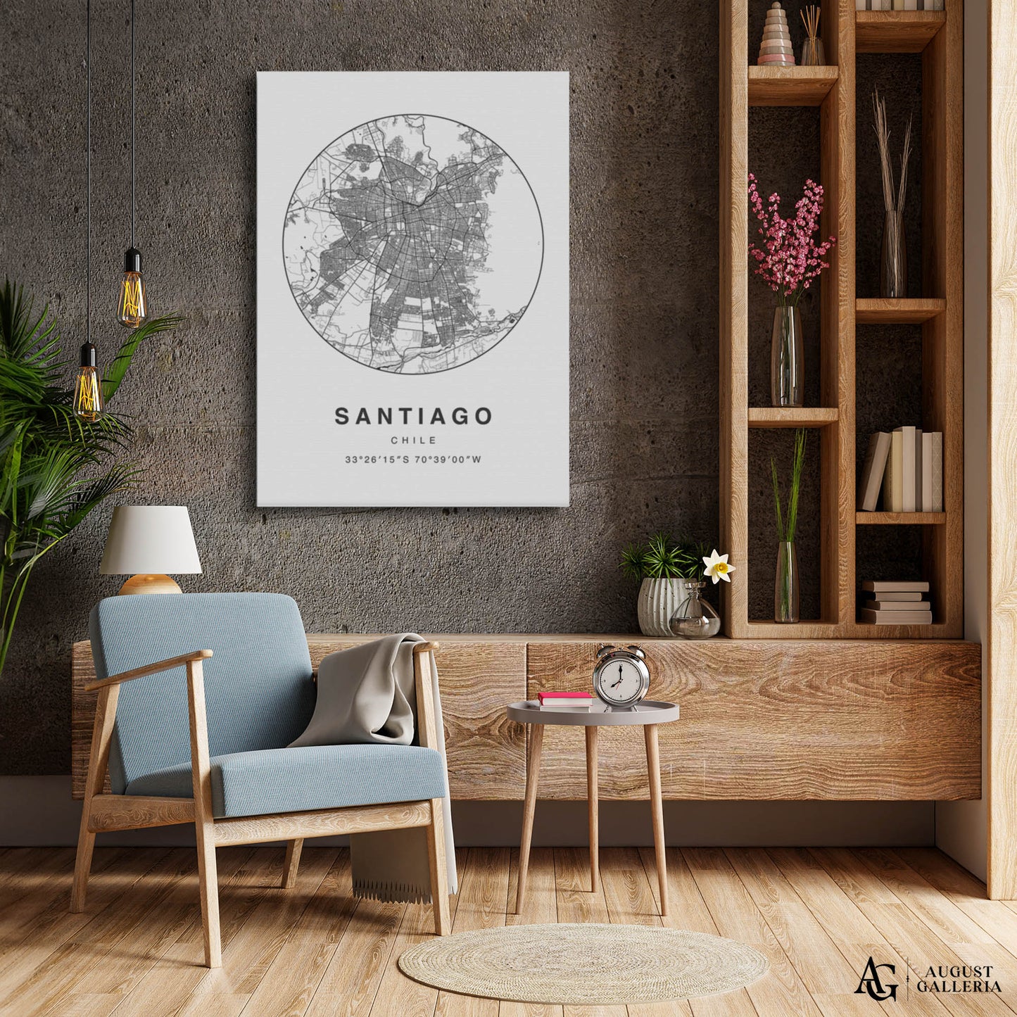 Santiago Minimalist Map
