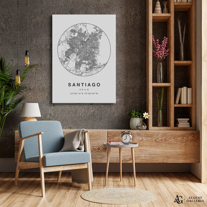 Santiago Minimalist Map