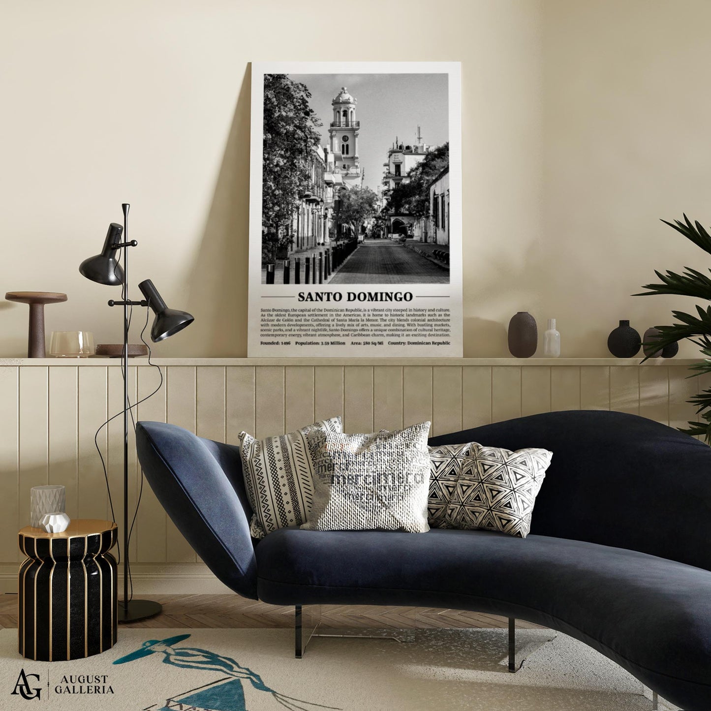 Santo Domingo Black & White City Print