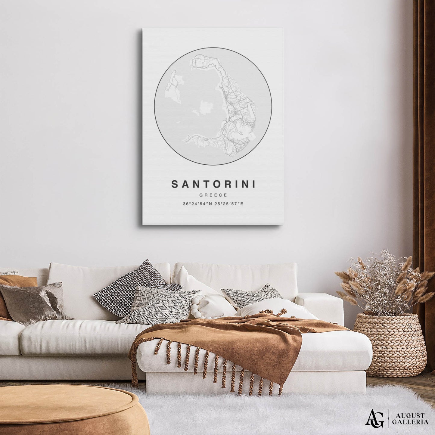 Santorini Minimalist Map