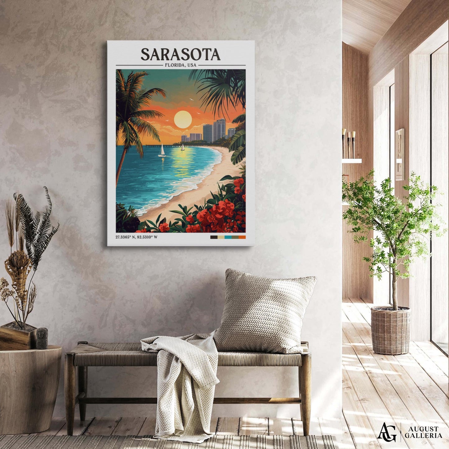 Sarasota Florida Retro Travel Print