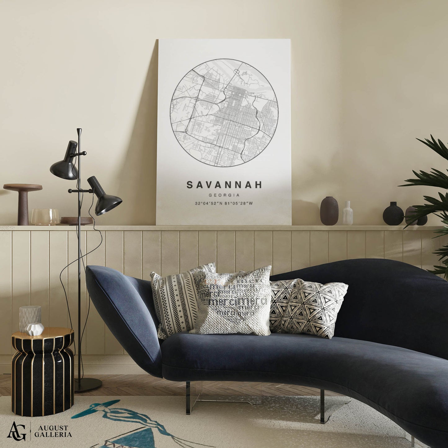 Savannah Minimalist Map
