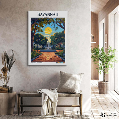 Savannah Georgia Retro Travel Print