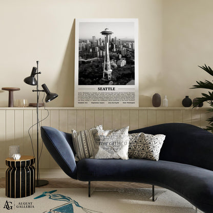 Seattle Black & White City Print