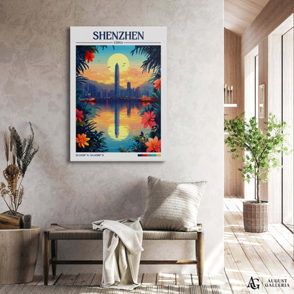 Shenzhen China Retro Travel Print