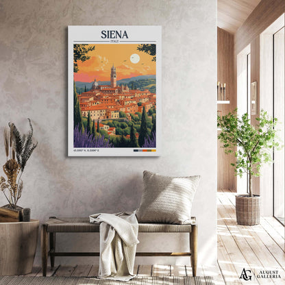 Siena Italy Retro Travel Print