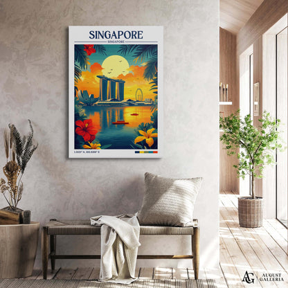 Singapore Retro Travel Print