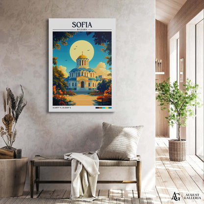 Sofia Bulgaria Retro Travel Print