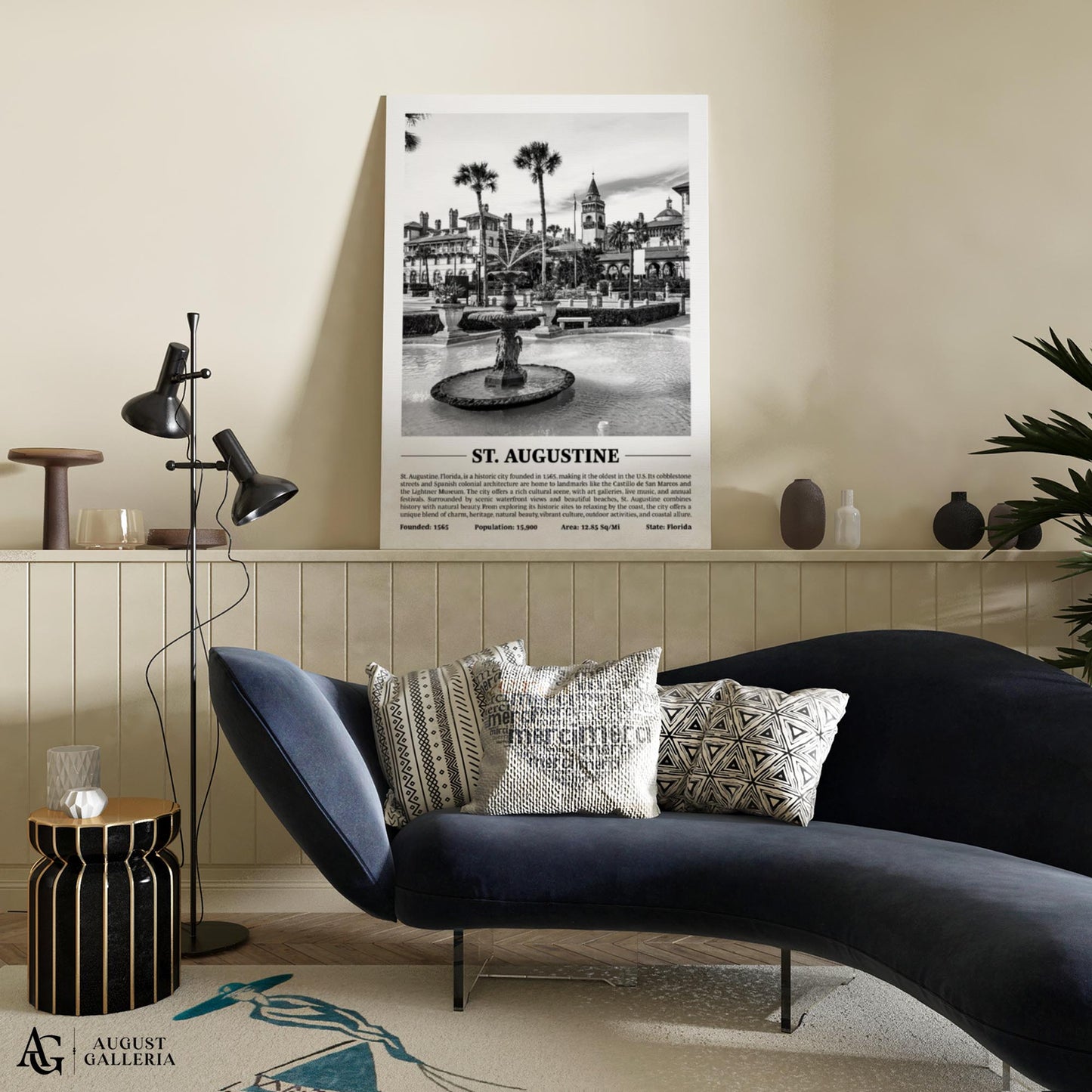 St. Augustine Black & White City Print