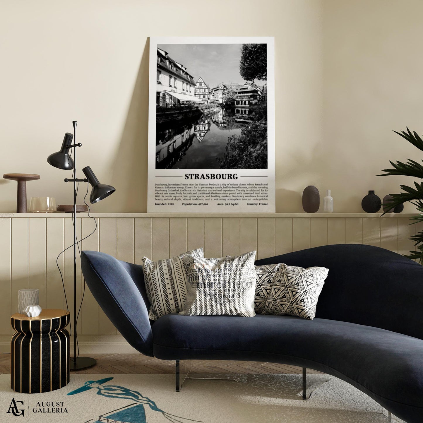 Strasbourg Black & White City Print